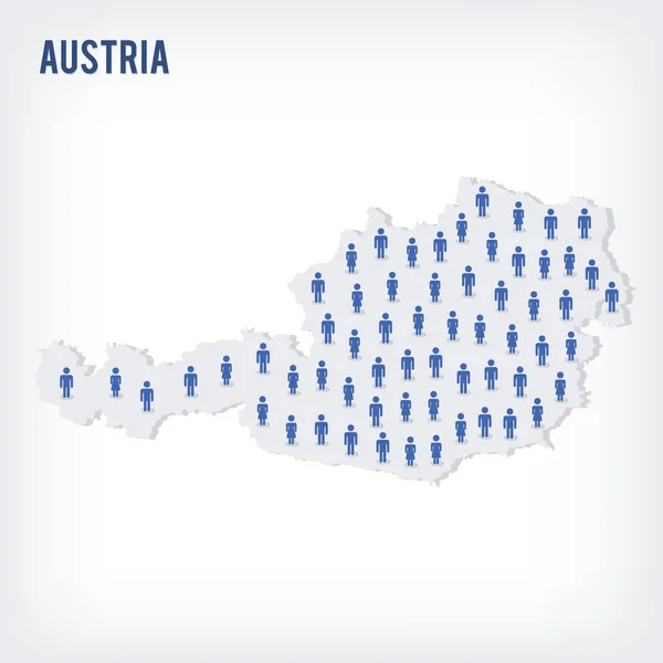 Mapa Austria Gente Vectorial Concepto Población Puede Ser Utilizado Para — Archivo Imágenes Vectoriales