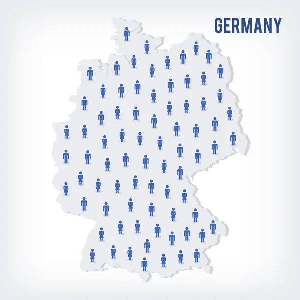 Vector People Map Germany Concept Population Can Used Presentations Advertising — Stock Vector