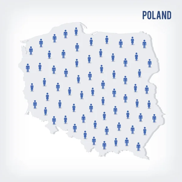 Διάνυσμα Ανθρώπους Χάρτη Της Πολωνίας Έννοια Του Πληθυσμού Μπορούν Χρησιμοποιηθούν — Διανυσματικό Αρχείο