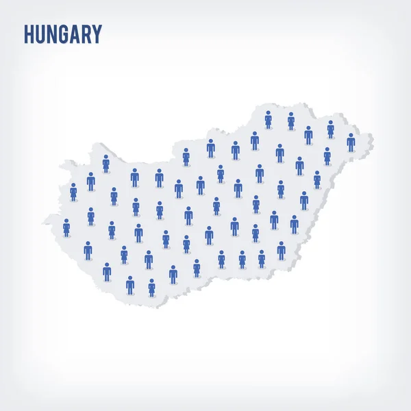 Mapa Personas Vectoriales Hungría Concepto Población Puede Ser Utilizado Para — Archivo Imágenes Vectoriales