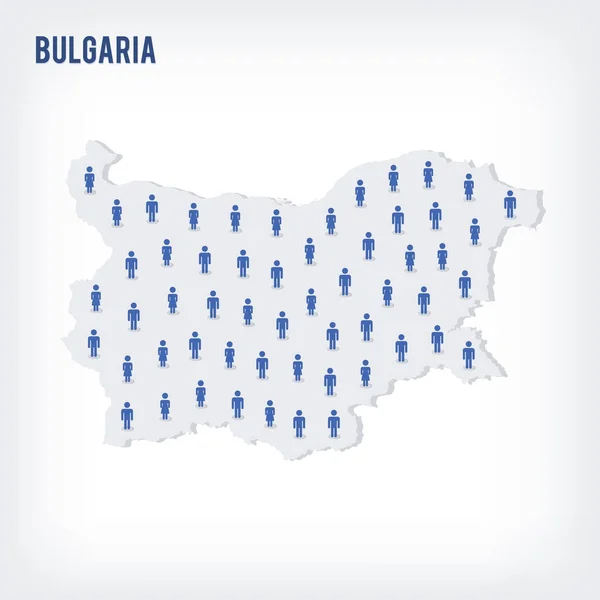 Vector Χάρτη Άτομα Της Βουλγαρίας Έννοια Του Πληθυσμού Μπορούν Χρησιμοποιηθούν — Διανυσματικό Αρχείο