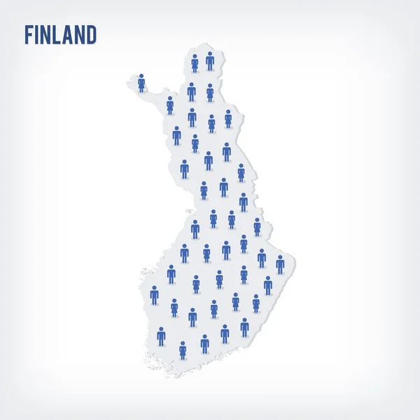 Vector Χάρτη Άτομα Της Φινλανδίας Έννοια Του Πληθυσμού Μπορούν Χρησιμοποιηθούν — Διανυσματικό Αρχείο