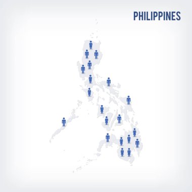Vektör insanlar Filipinler Haritası. Nüfus kavramı. Reklam, infographics ve istatistikler görselleştirme sunularda kullanılabilir.