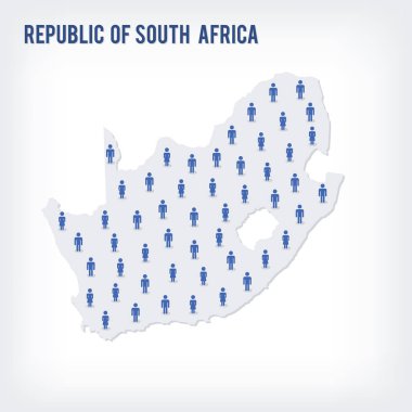 Vektör insanlar harita Güney Afrika Cumhuriyeti. Nüfus kavramı. Reklam, infographics ve istatistikler görselleştirme sunularda kullanılabilir.