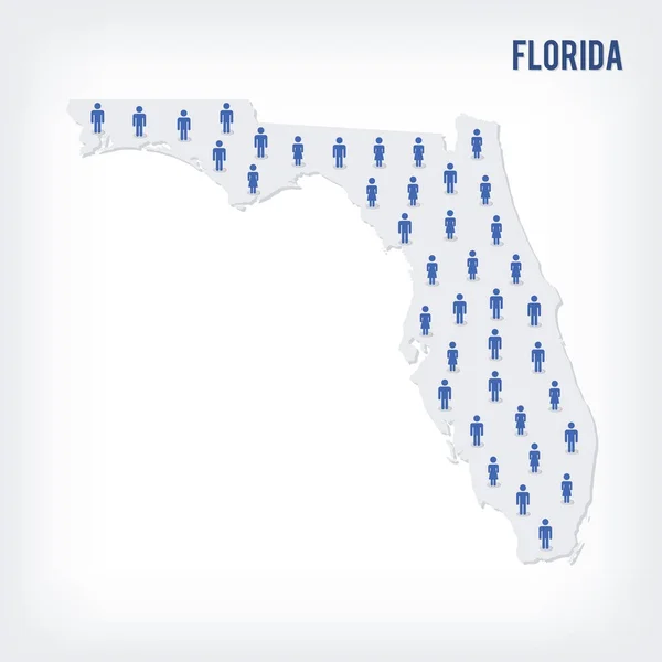 Vector mapa do povo de Estado da Flórida. O conceito de população . — Vetor de Stock
