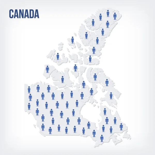 Векторная карта Канады. Концепция населения . — стоковый вектор