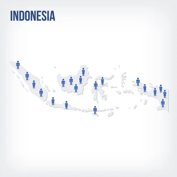 Vektormenschen Karte Von Indonesien Das Konzept Der Bevölkerung Kann Für — Stockvektor