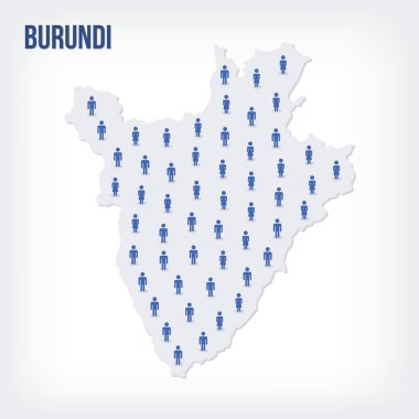 Vektör kişi Burundi Haritası. Popülasyon kavramı.