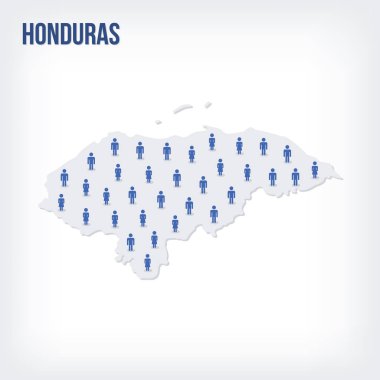 Vektör insanlar Honduras Haritası. Popülasyon kavramı.