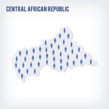 Vektör insanlar Orta Afrika Cumhuriyeti haritası. Popülasyon kavramı.