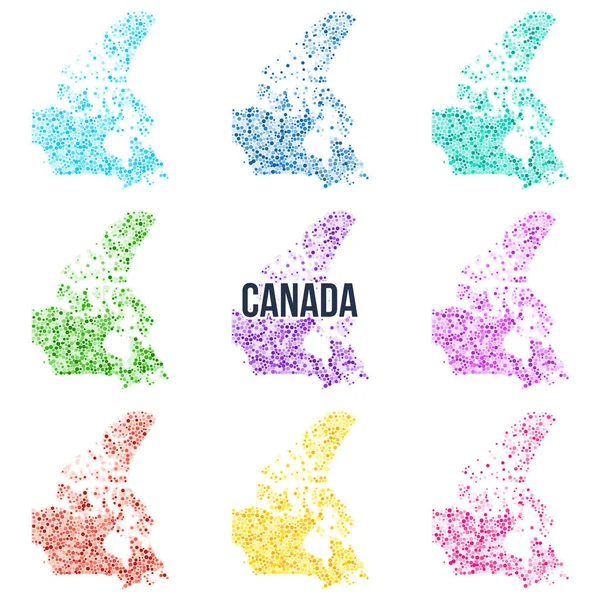 Vector pontilhado mapa colorido de Canadá . — Vetor de Stock