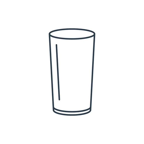 Icono Copa Vidrio Lineal Aislado Sobre Fondo Blanco — Vector de stock