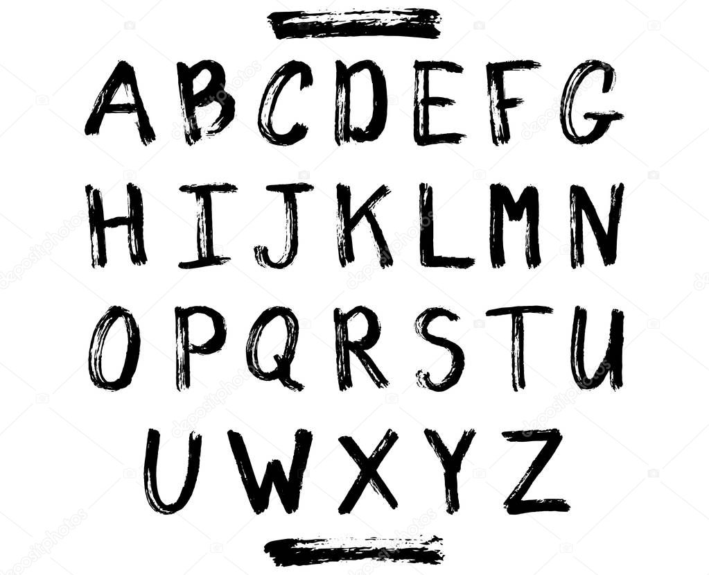 Vector grunge alphabet isolated on white background