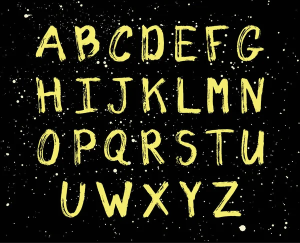 Siyah arka plan üzerine izole vektör grunge alfabesi