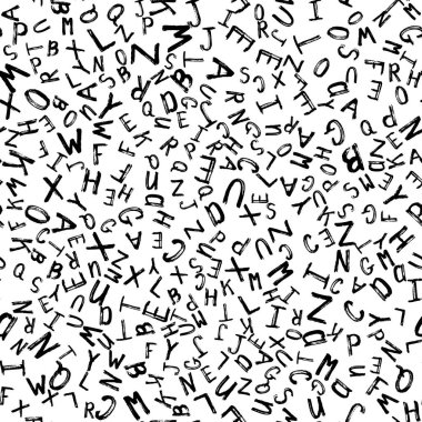 Vektör rasgele seamless modeli grunge harfler.