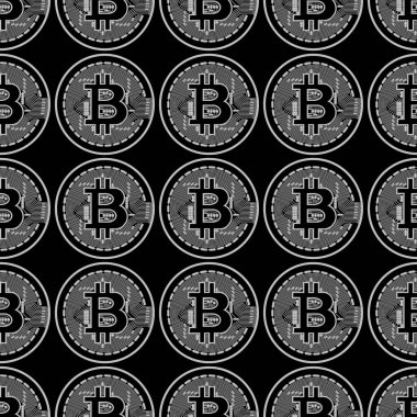 Vektör seamless modeli ile bitcoins.