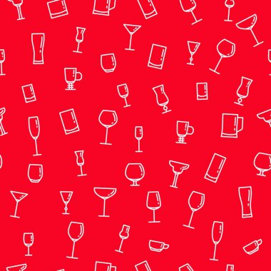Seamless pattern with different glasses, wine glasses and cups. Can be used for textiles, wallpaper and wrapping paper. vector Seamless pattern with different glasses, wine glasses and cups. Can be used for textiles, wallpaper and wrapping paper. vector