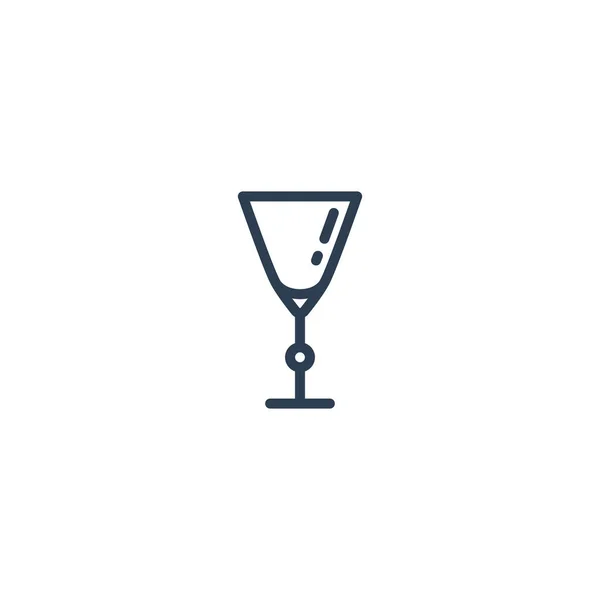 白色背景下的苦艾酒的线性眼镜图标 — 图库矢量图片