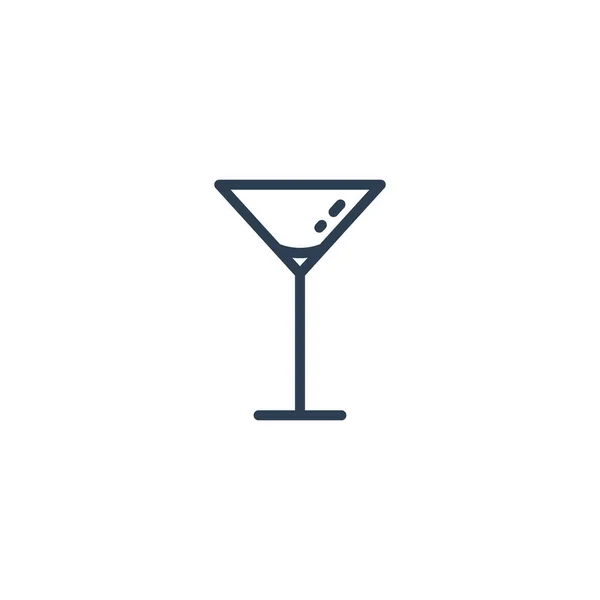 Γραμμική Εικονίδιο Ποτήρι Martini Απομονώνονται Λευκό Φόντο — Διανυσματικό Αρχείο