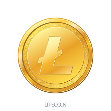 Beyaz arka plan üzerinde izole Cryptocurrency Litecoin sikke