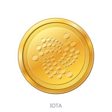 Beyaz arka plan üzerinde izole Cryptocurrency Iota sikke