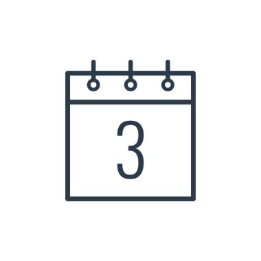 Takvim üçüncü günün doğrusal simgesi.