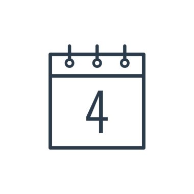 Takvimin dördüncü günün doğrusal simgesi.