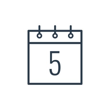 5. günün takvimin doğrusal simgesi.