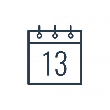 On üçüncü gün takvim doğrusal simgesi.