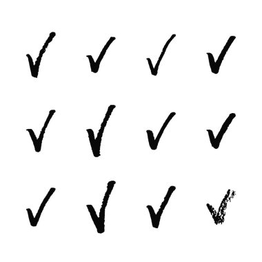 Beyaz arka plan üzerinde izole boyalı onay işareti.