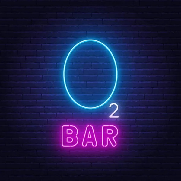Neon znak tlenu bar na ciemnym tle. — Wektor stockowy