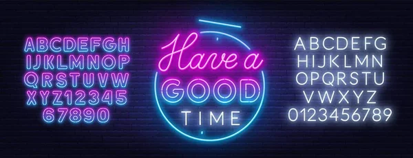 Neon sign have a good time . — 스톡 벡터