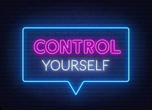 Duvardaki "Kendinizi Kontrol Edin" levhası. — Stok Vektör