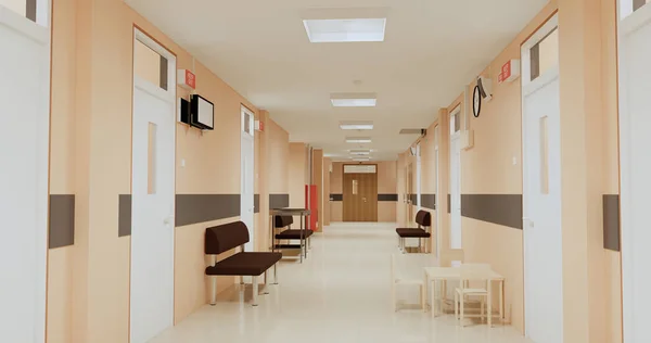 Interior hall of the new hospital without people