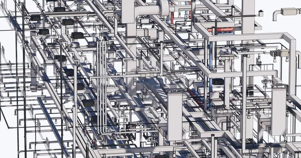 Conceptual visualization of the BIM model utilities of the building