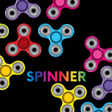 Güzel bir spinner. Vektör çizim için bir kartpostal veya poster, giysiler için yazdırma. 