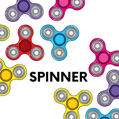 Güzel bir spinner. Vektör çizim için bir kartpostal veya poster, giysiler için yazdırma. 