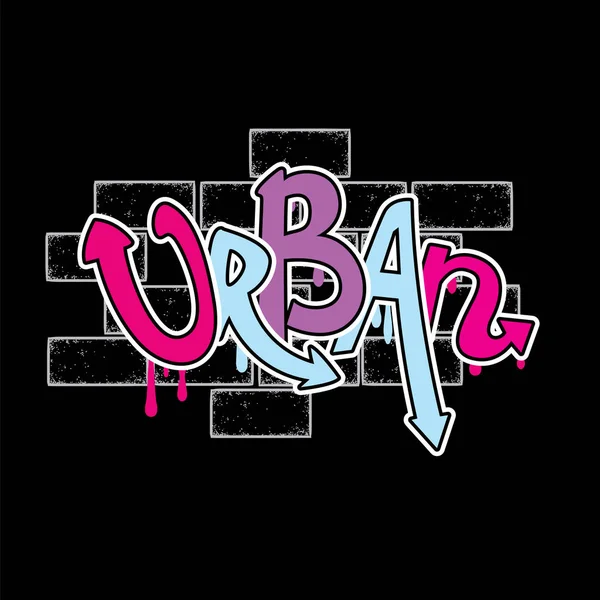 La inscripción "Urban" se hace en forma de graffiti. Ilustración vectorial. Cultura callejera . — Vector de stock