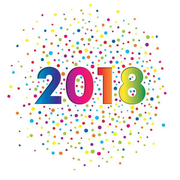 Bir kartpostal, afiş veya el ilanı 2018 yıl için hazır tasarım. Yeni yıl ve Noel. Tatil indirimler ve satış. Vektör çizim. Şeker ve çok renkli parıldıyor.