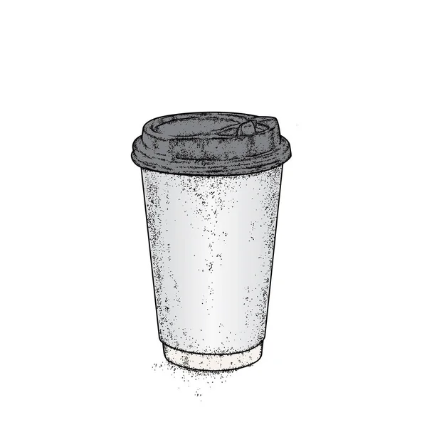 Vackert glas med kaffe. Vektorillustration. Redo koncept. — Stock vektor