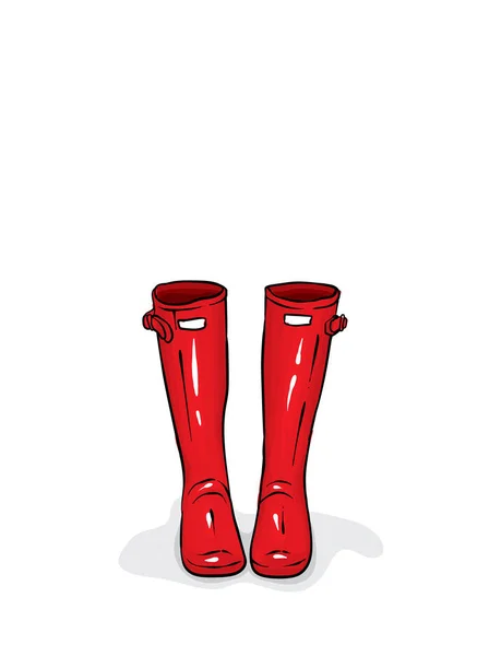 Hermosas Botas Goma Ilustración Vectorial Para Una Postal Póster Impresión — Vector de stock