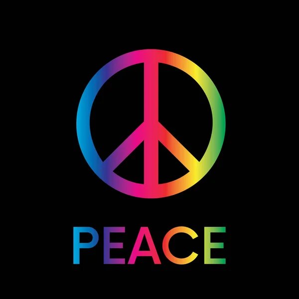 Pacifizmus szivárvány jelképe. Rasszizmus, homofóbia ellen és a háború. Béke. Vektoros illusztráció egy képeslapot vagy egy poszter nyomtatási ruhák. — Stock Vector