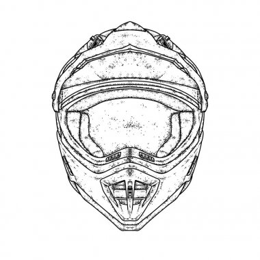 Güzel motosiklet kask. Vektör çizim bir kartpostal, poster ya da baskı için elbise için. Safkan köpek yavrusu. Motosiklet. Spor.