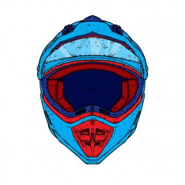 Güzel motosiklet kask. Vektör çizim bir kartpostal, poster ya da baskı için elbise için. Safkan köpek yavrusu. Motosiklet. Spor.