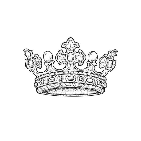 Vackra royal crown. Vektorillustration för ett vykort eller en affisch, Skriv ut kläder. & Klädstil. Vintage, retro. — Stock vektor