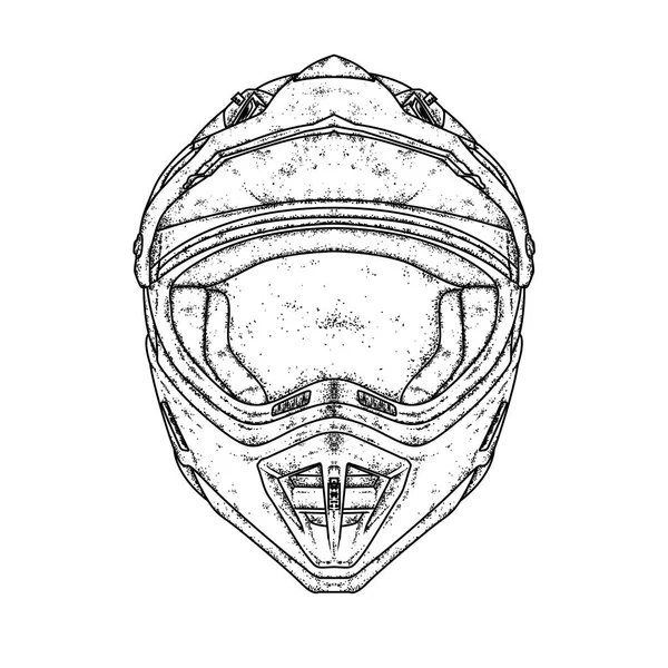 Güzel motosiklet kask. Vektör çizim bir kartpostal, poster ya da baskı için elbise için. Safkan köpek yavrusu. Motosiklet. Spor.