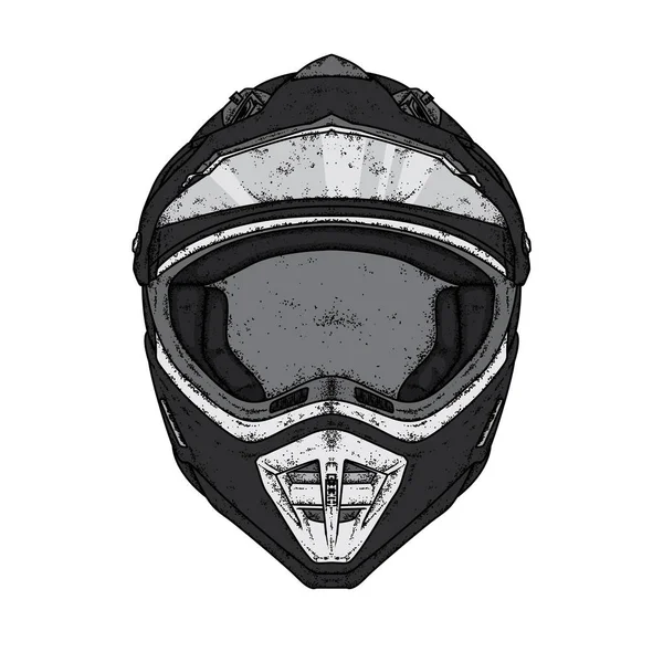 一个漂亮的摩托车头盔用于明信片、海报或衣服印刷的矢量插图。纯种小狗摩托车.体育. — 图库矢量图片