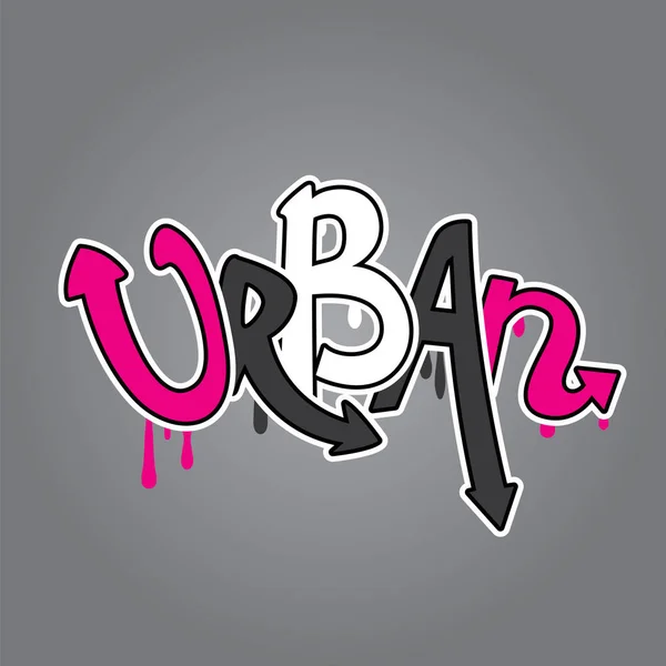 Inskriptionen ”Urban” görs i form av graffiti. Vektorillustration. Gata kultur. — Stock vektor