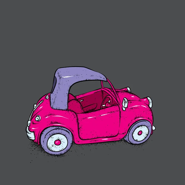 Beautiful baby car. Vector illustration. Nice car. Vintage car. Picture for postcard or poster, print. — Stock Vector
