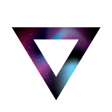 Hazır Tasarım poster, el ilanı, afiş veya yazdırma dökmeyin. Alan, galaxy ve yıldız. Vektör çizim. Üçgen.